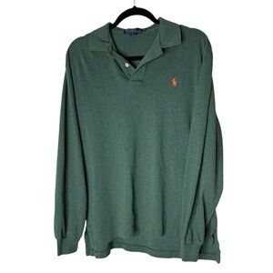 Men’s Polo by Ralph Lauren Forest Green Long Sleeve Polo